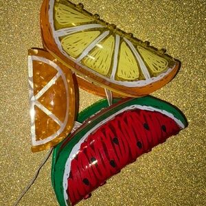 Anthropologie Fruit Icon Hair Claw Clip set of 3